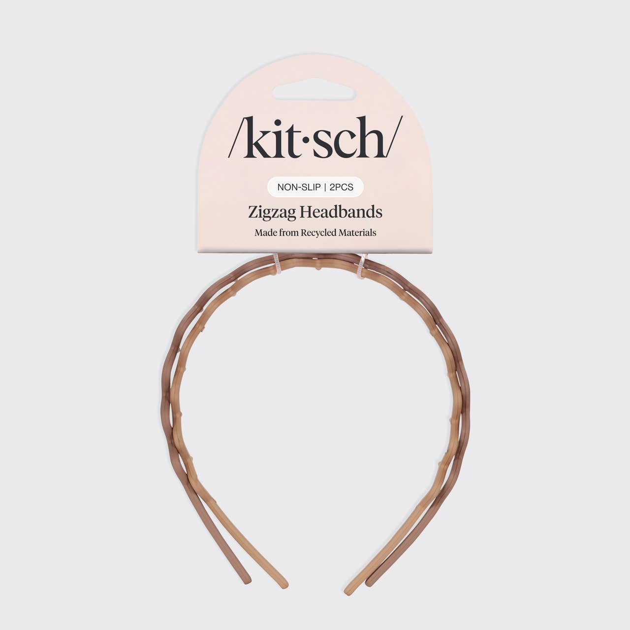 Recycled Plastic Zig Zag Headband 2pc - Neutral -