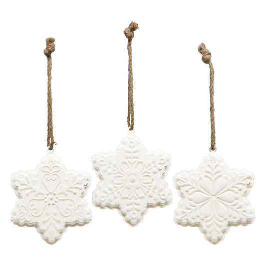 Assorted Flat Snowflake Ornaments