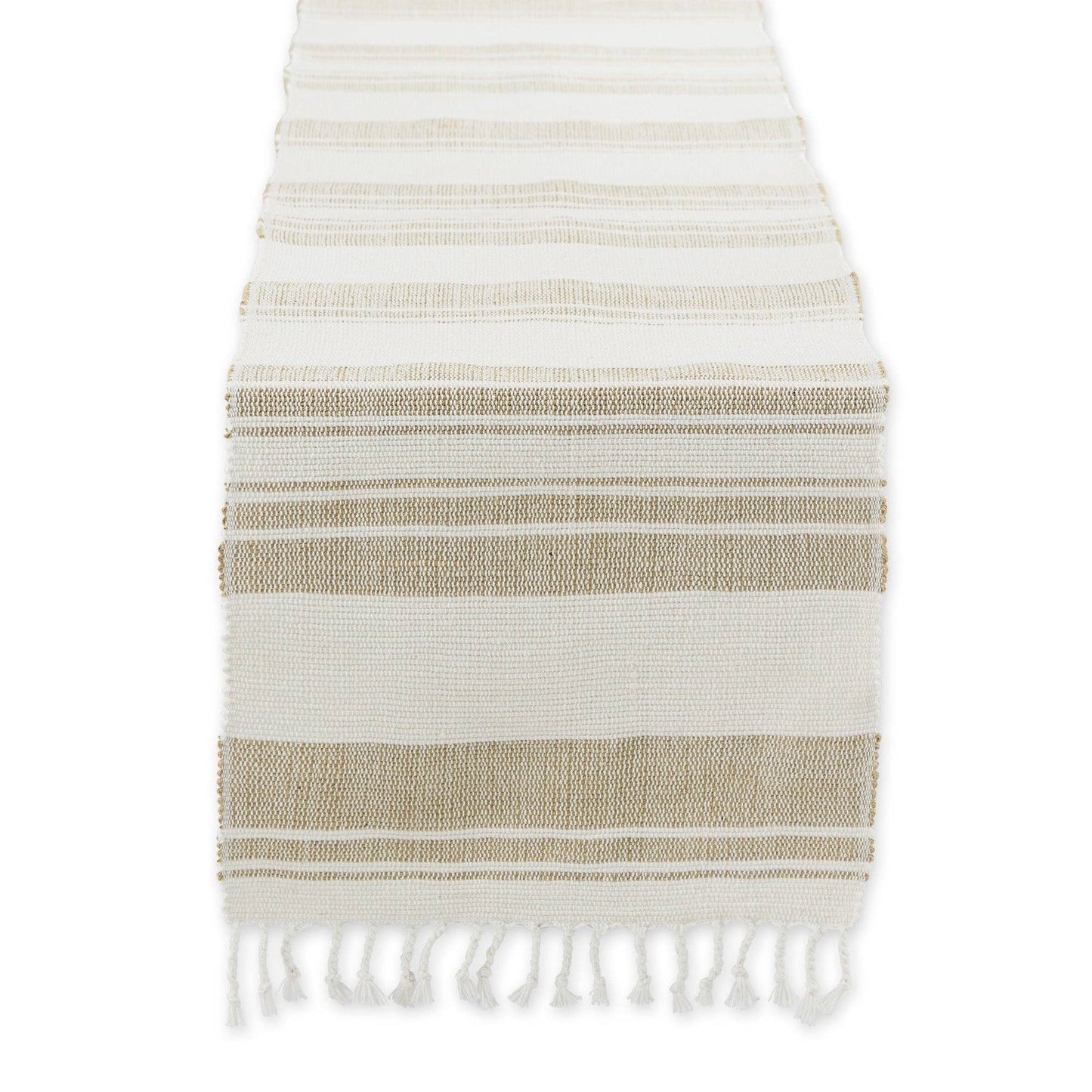 Coastal Sands Stripe Cotton Jute Table Runner - Table Runners