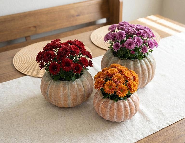Cement Pumpkin Planter -