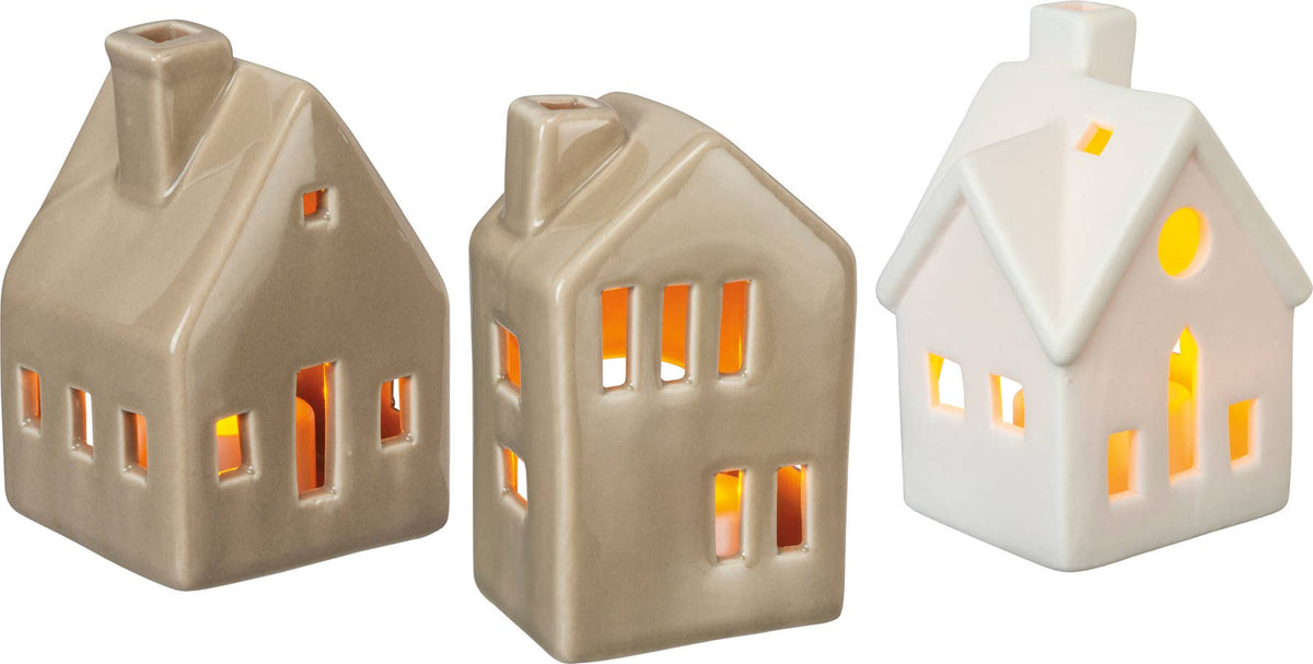 Small House Candle Holder Set -