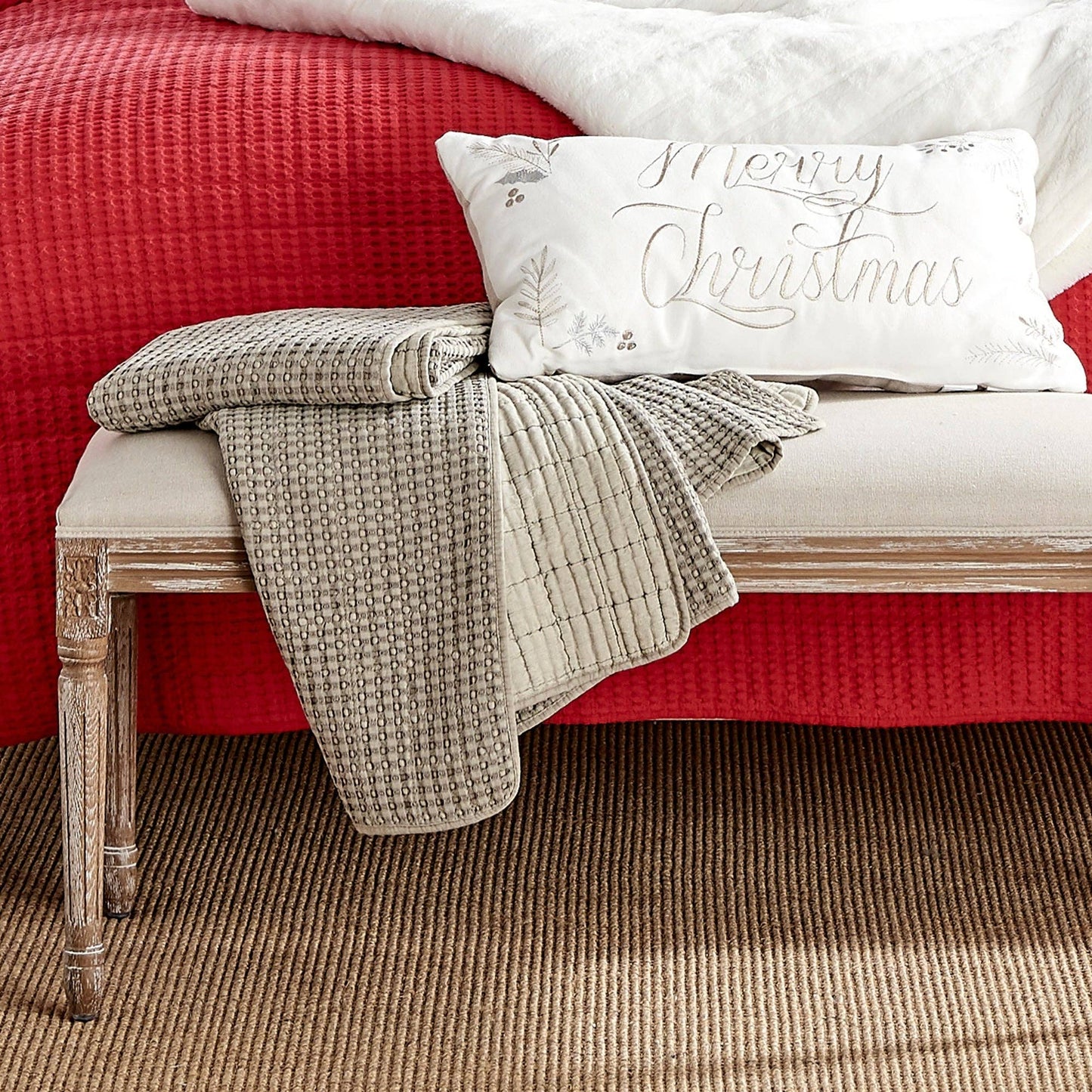 Mills Waffle Quilted Throw - Blankets