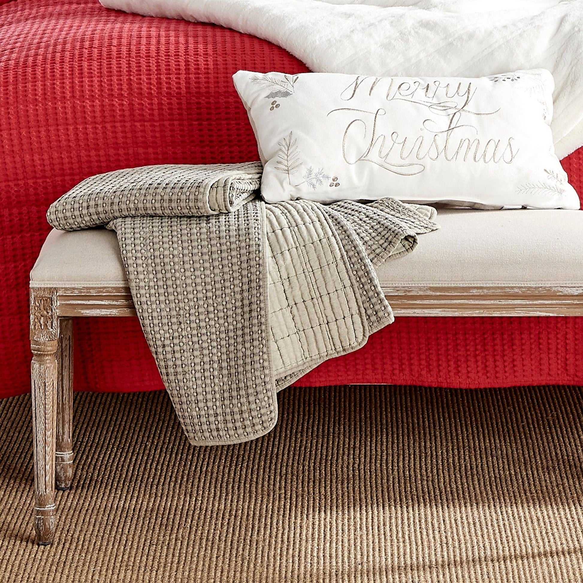 Mills Waffle Quilted Throw - Blankets