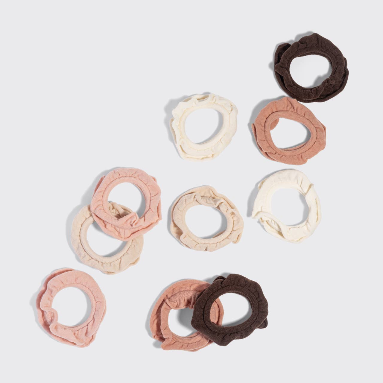 Recycled Fabric Petal Hair Elastics 10pc Set - Blush -