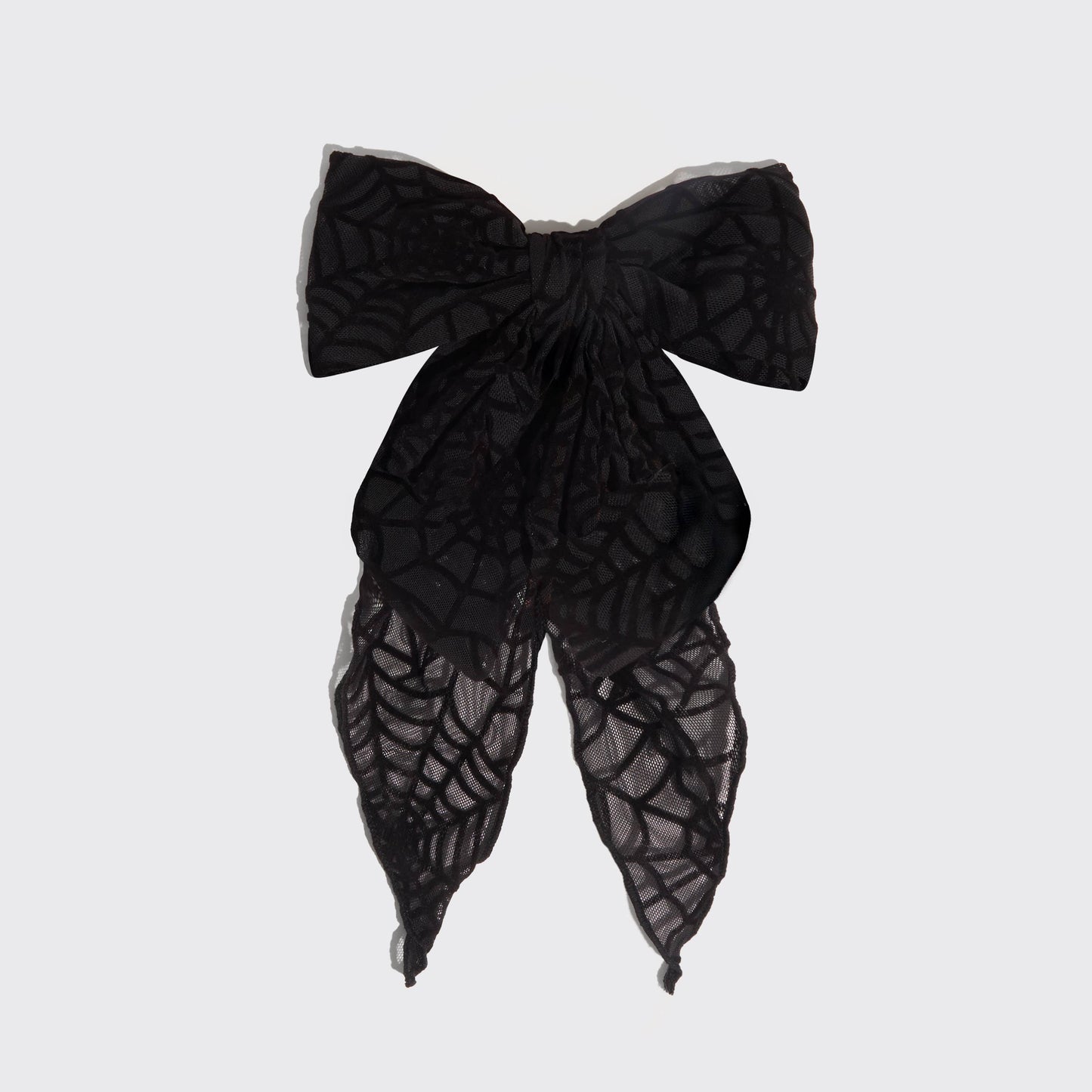 Oversized Bow Hair Clip - Spiderweb -