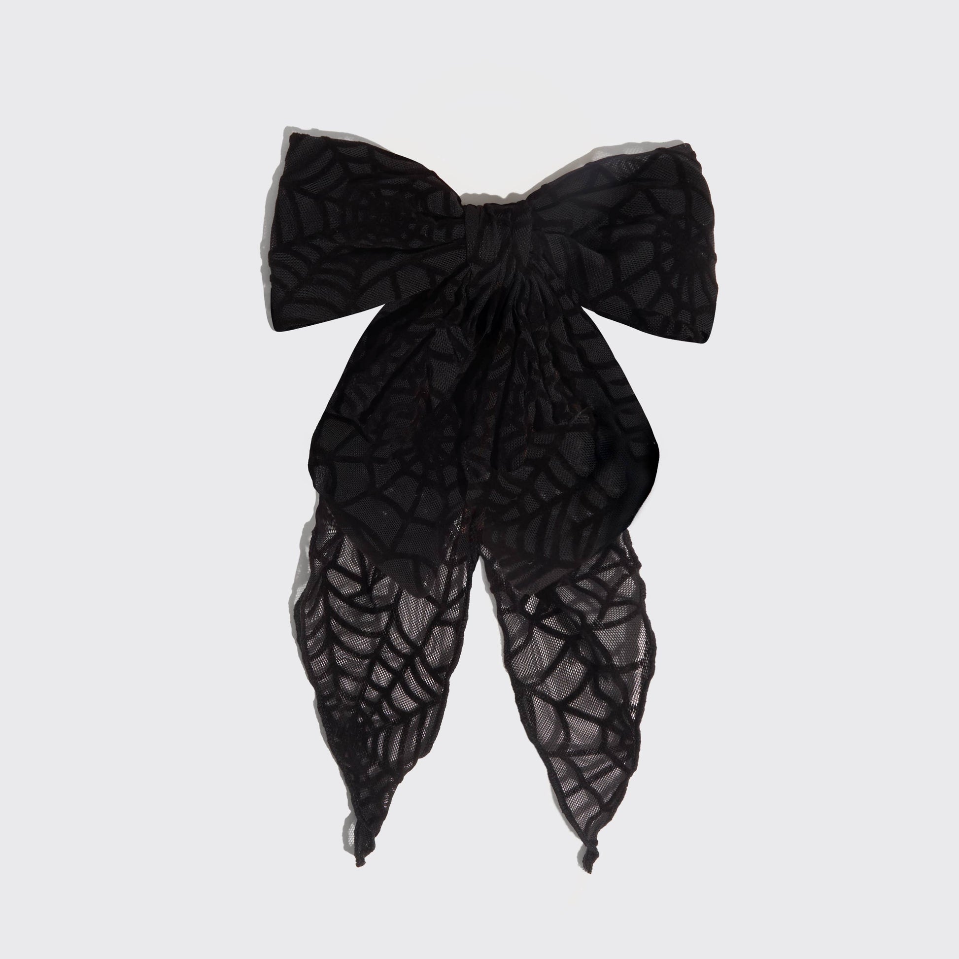 Oversized Bow Hair Clip - Spiderweb -