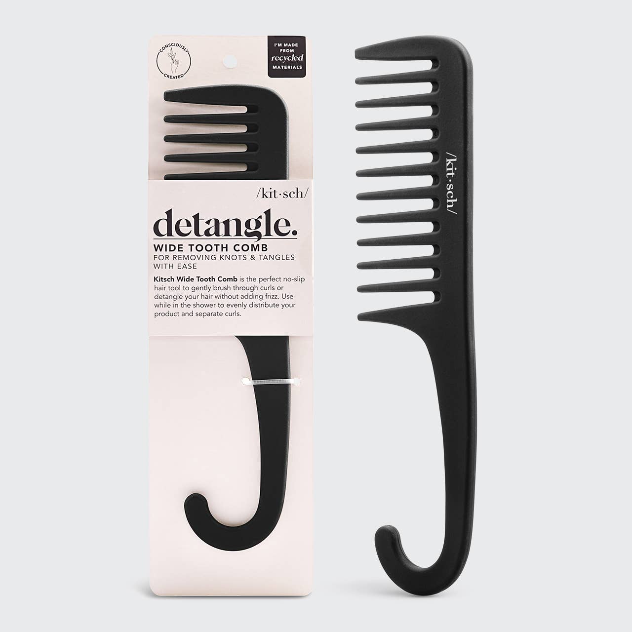 Wide Tooth Comb in Recycled Plastic -