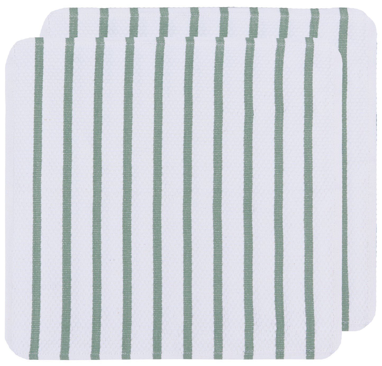 Basketweave Elm Green Dishcloths Set of 2 -