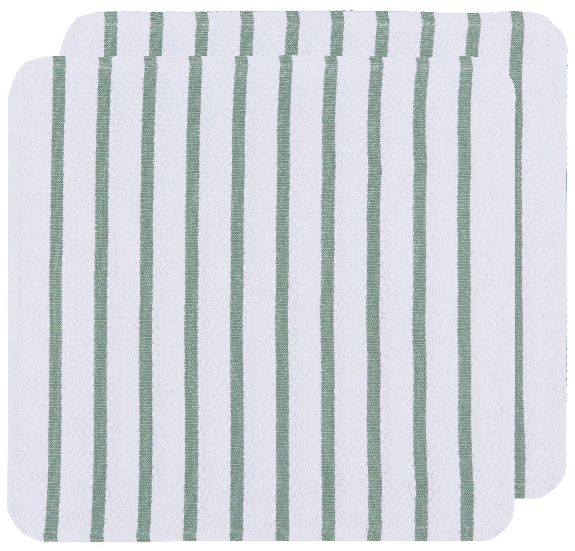 Basketweave Elm Green Dishcloths Set of 2 -