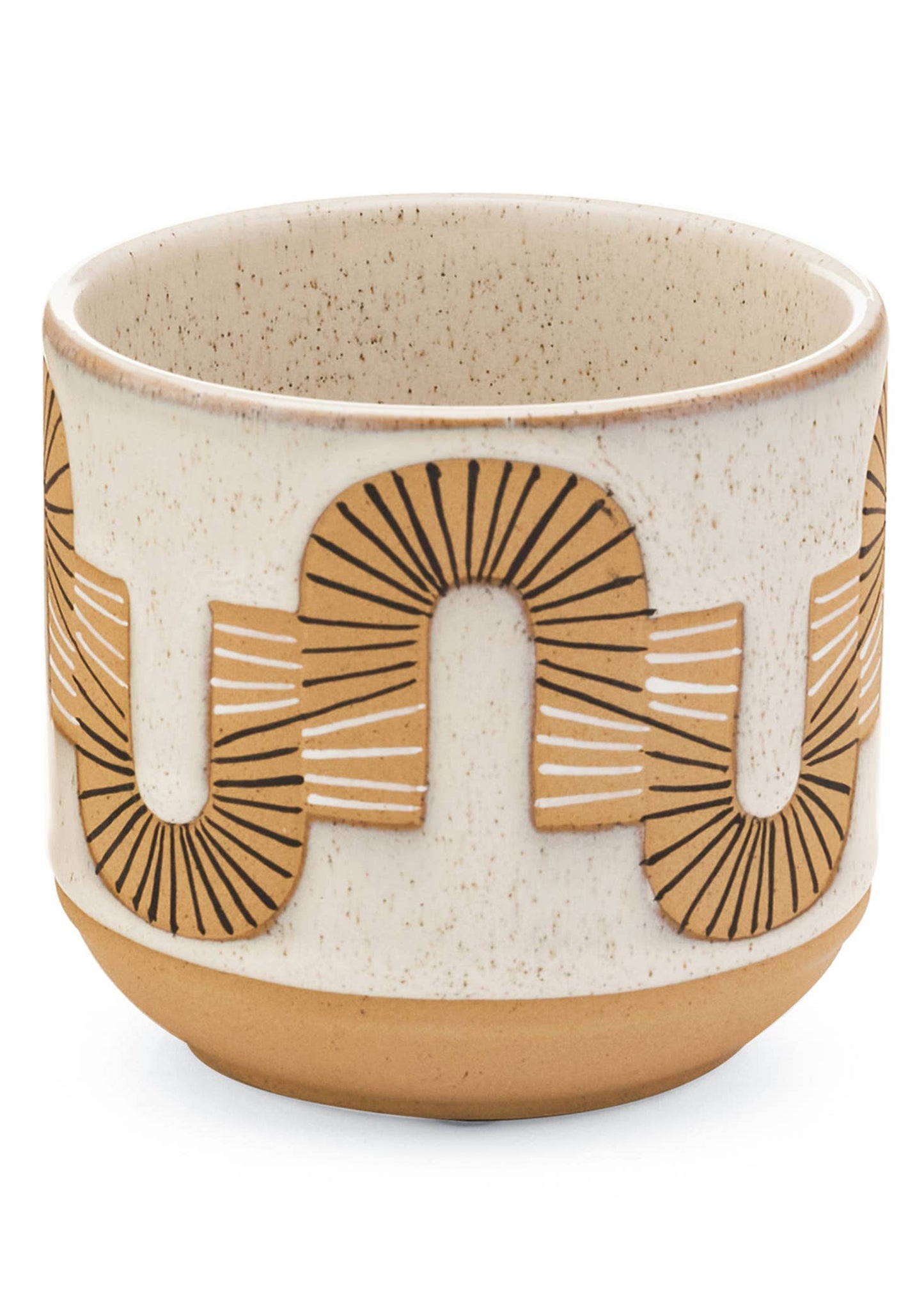 ZAFRA SM PLANTER CERA DESIGN WHITE-TAN -