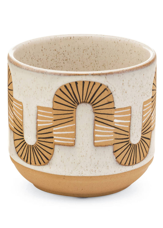 ZAFRA SM PLANTER CERA DESIGN WHITE-TAN -