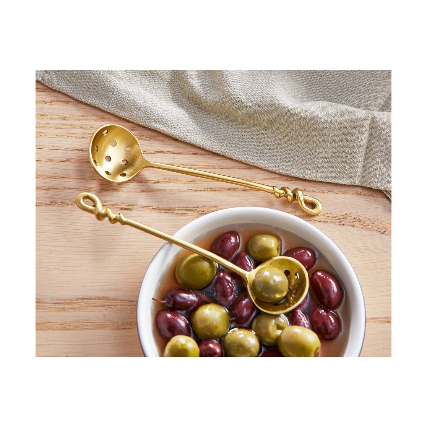 Forged Olive Spoon Antique Brass Everyday -