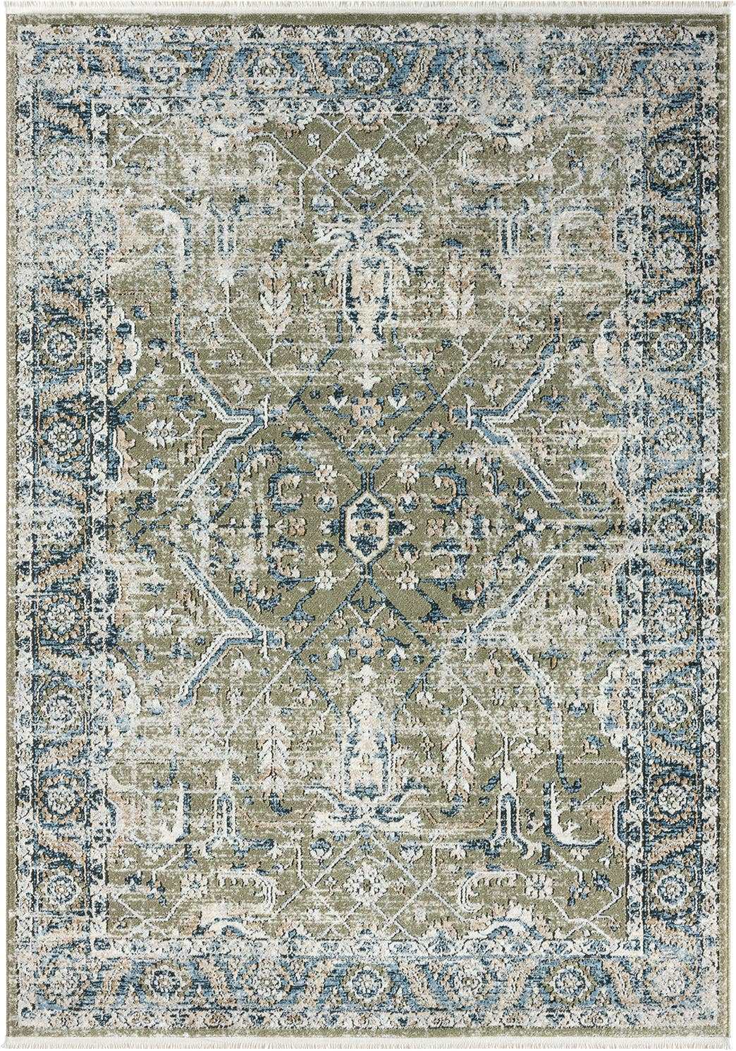 Abani Savoy Vintage Green Blue Area Rug -