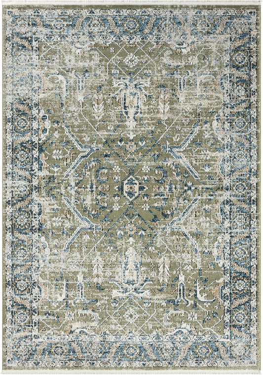 Abani Savoy Vintage Green Blue Area Rug -