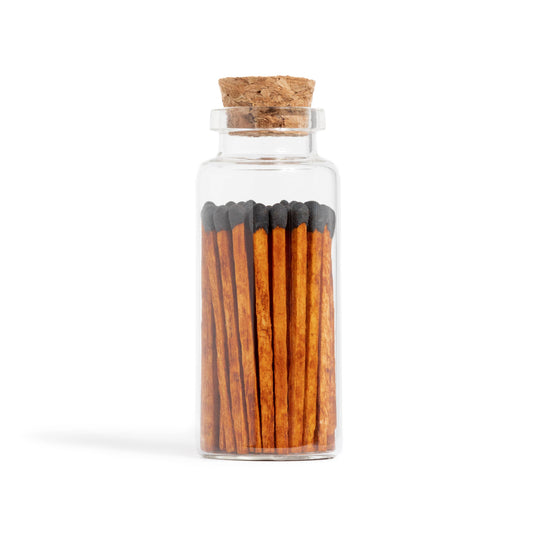 Cinnamon Black Matches in Medium Corked Vial - Lighters & Matches