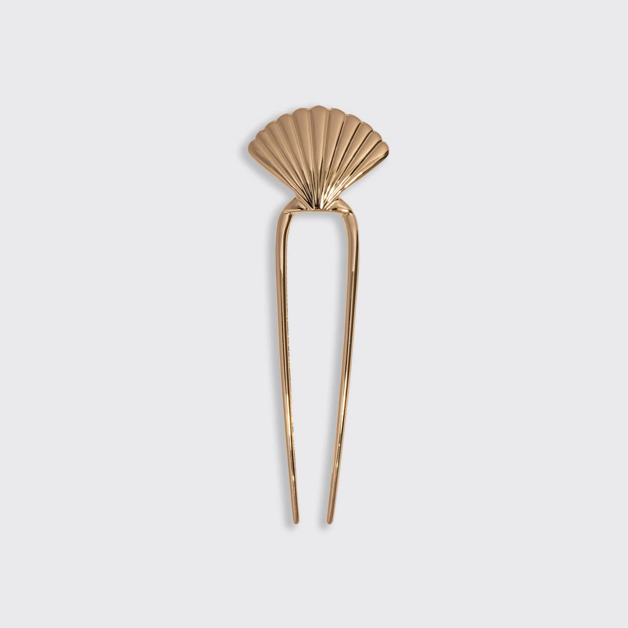 Metal Clam Shell French Hair Pin - Gold -