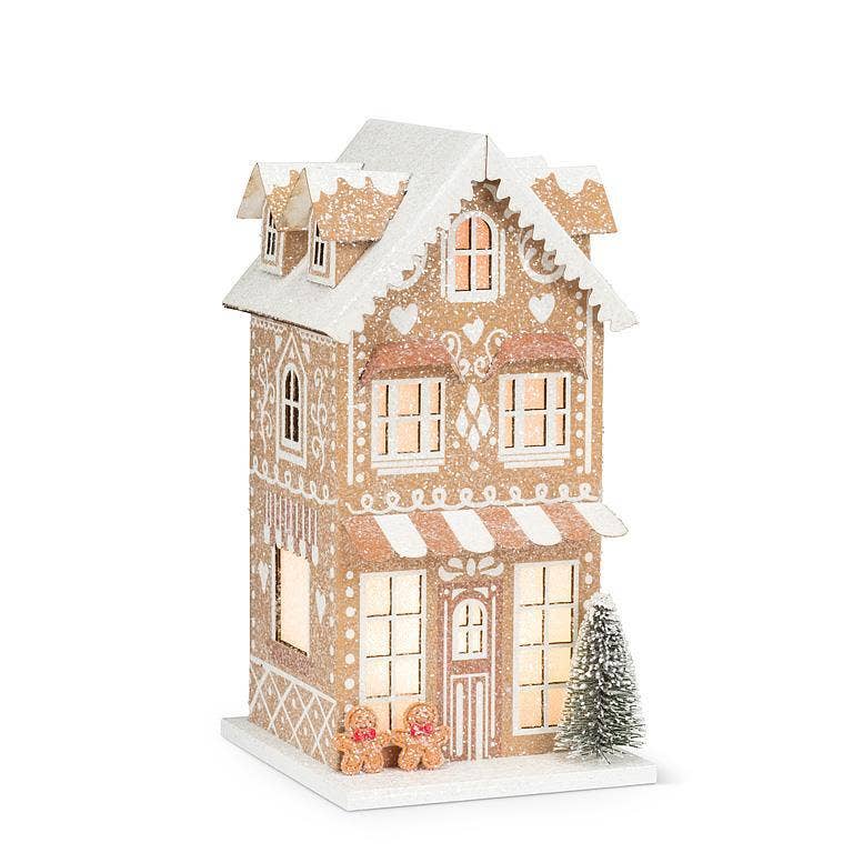 Medium Tall LED Light Gingerbread House -