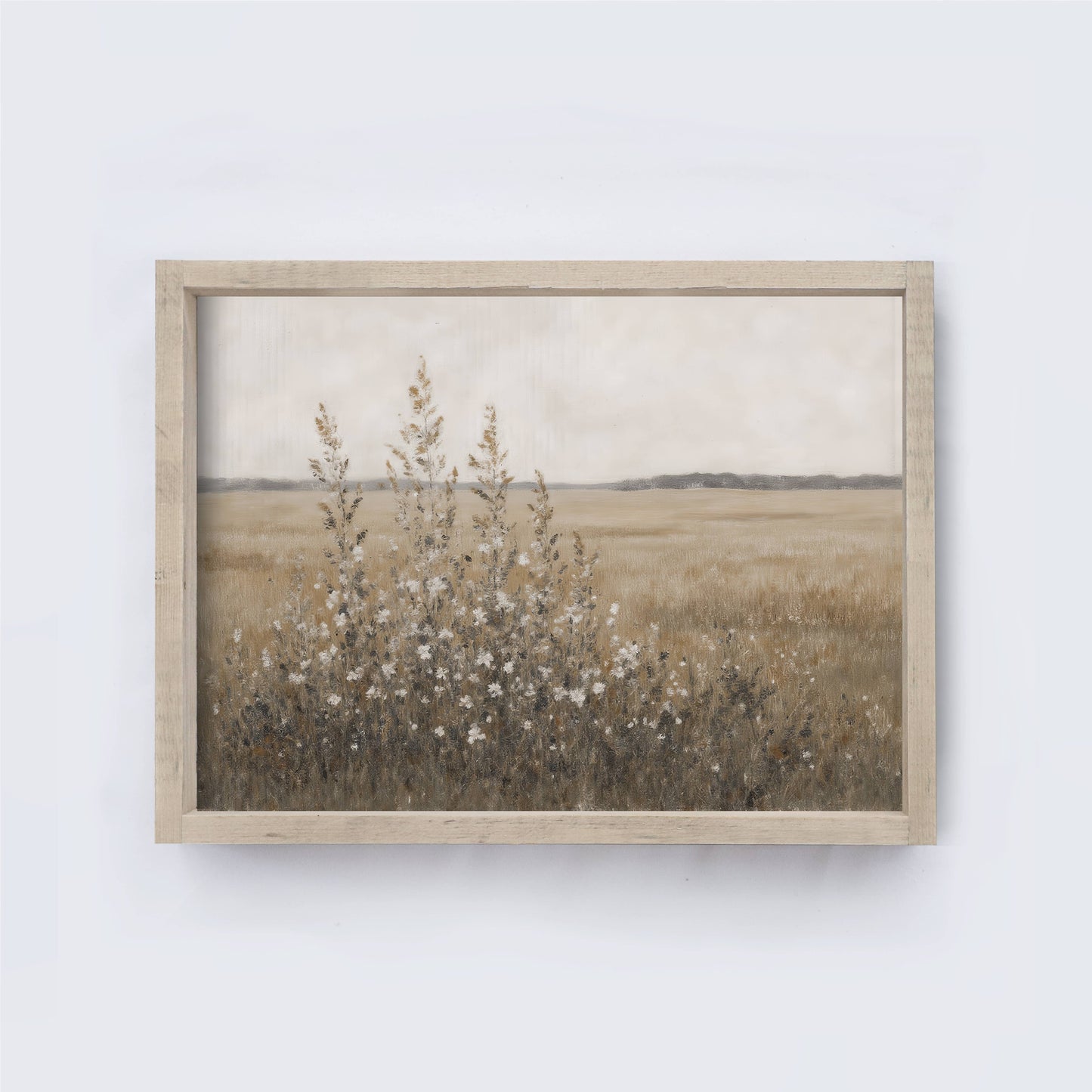 Vintage Landscape| Wildflower Field Painting A254 -