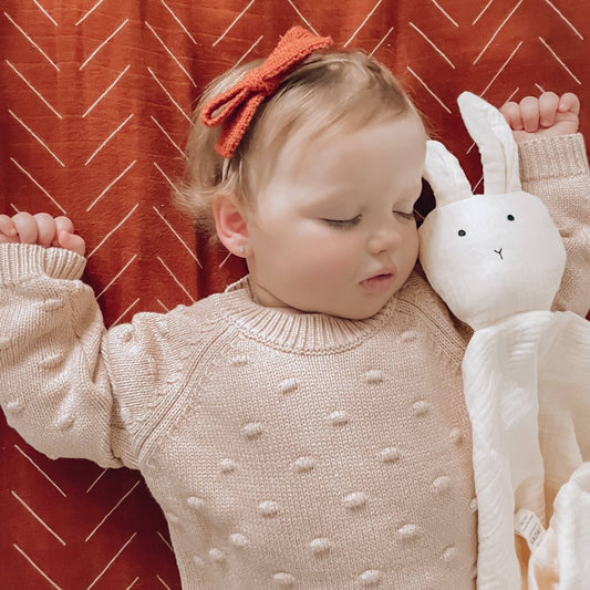 Cuddle Security Blanket Soft Muslin Cotton - Bunny (Beige)
