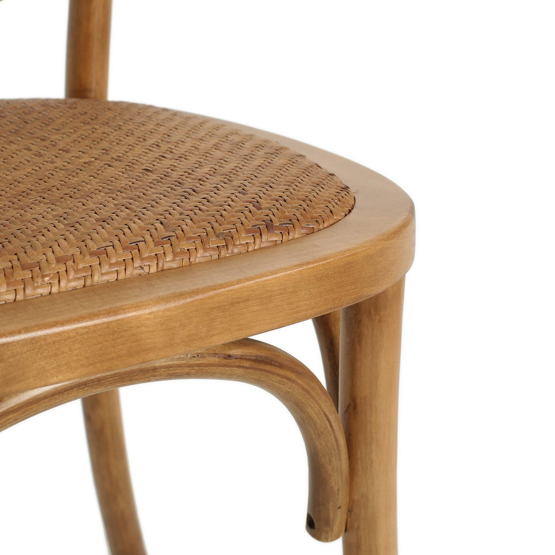 Light Brown Vintage Style Dining Chairs Set of 2 -