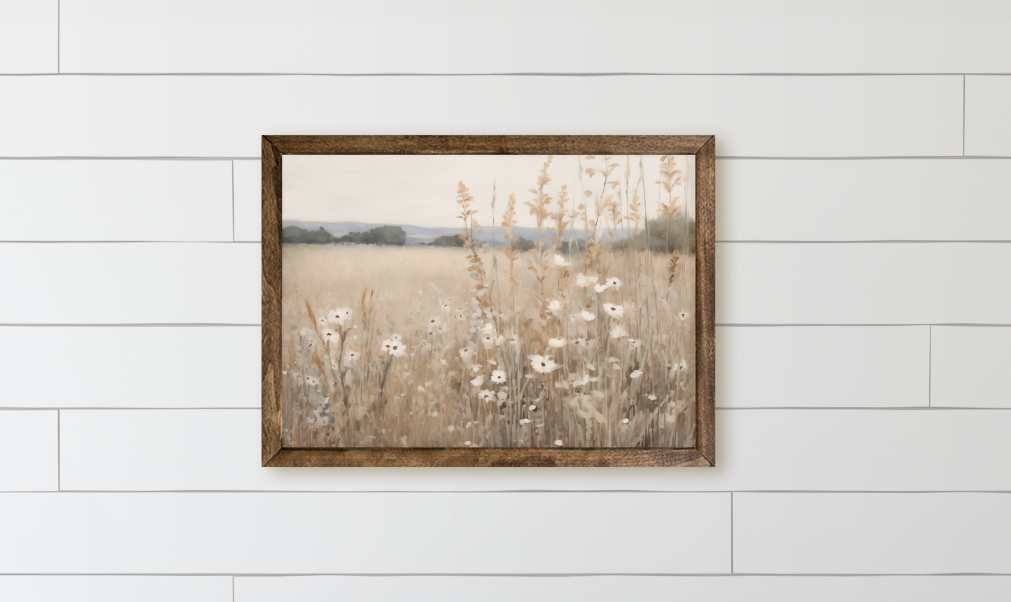 Golden Grass Wood Framed Sign -