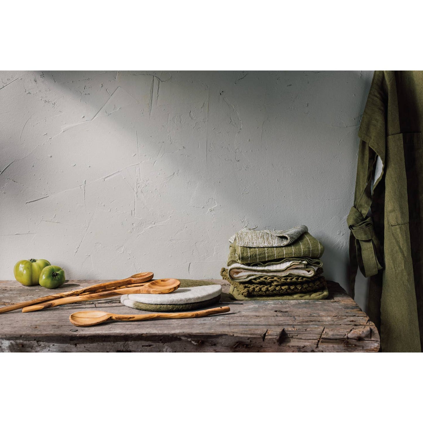 Olive Felted Wool Trivet - Trivets