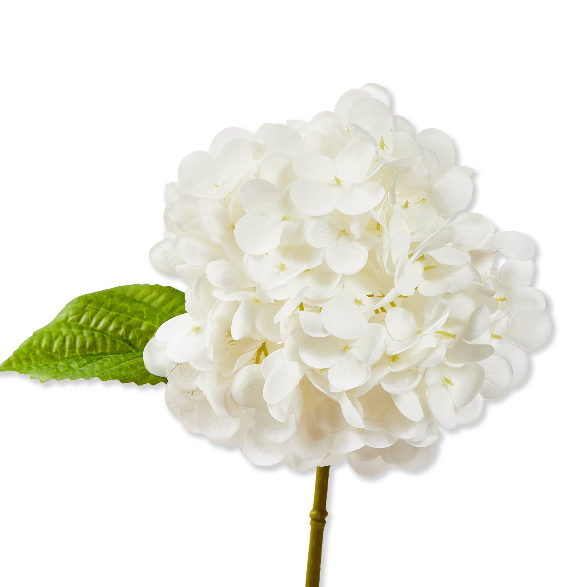 Soft Touch Faux Hydrangea Stem White Plastic Spring -