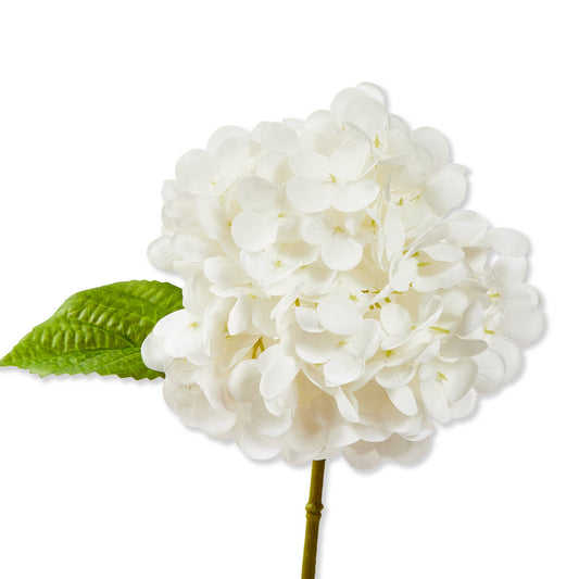 Soft Touch Faux Hydrangea Stem White Plastic Spring -