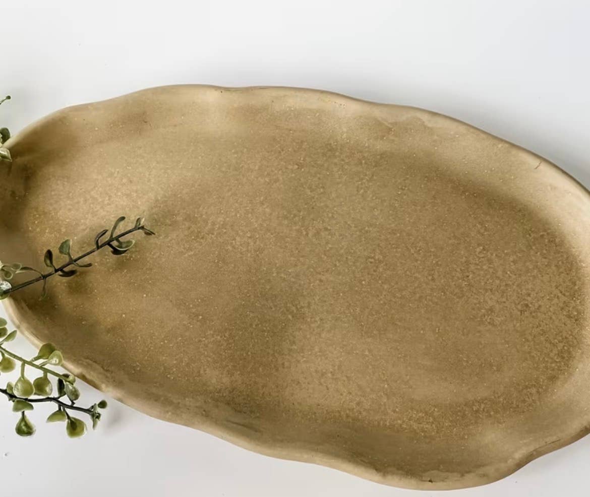 Decorative Stone Oval Tray -