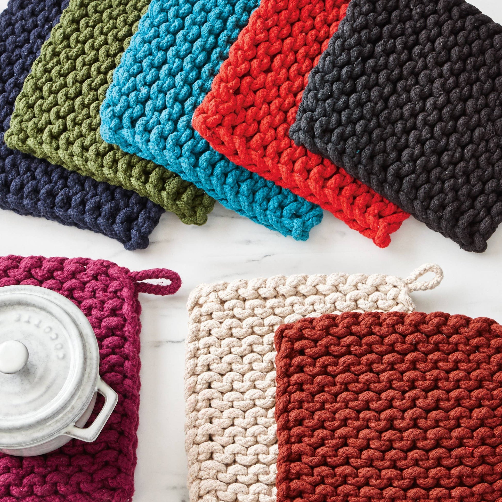 Crochet Trivet Olive Cotton Everyday -