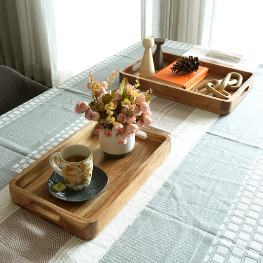 Wood Serving Trays - Set of 2 -