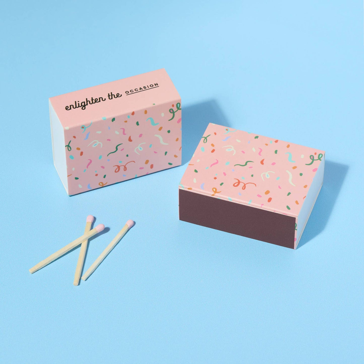 Confetti Ribbons Matchbox with Colorful Matchsticks - Lighters & Matches