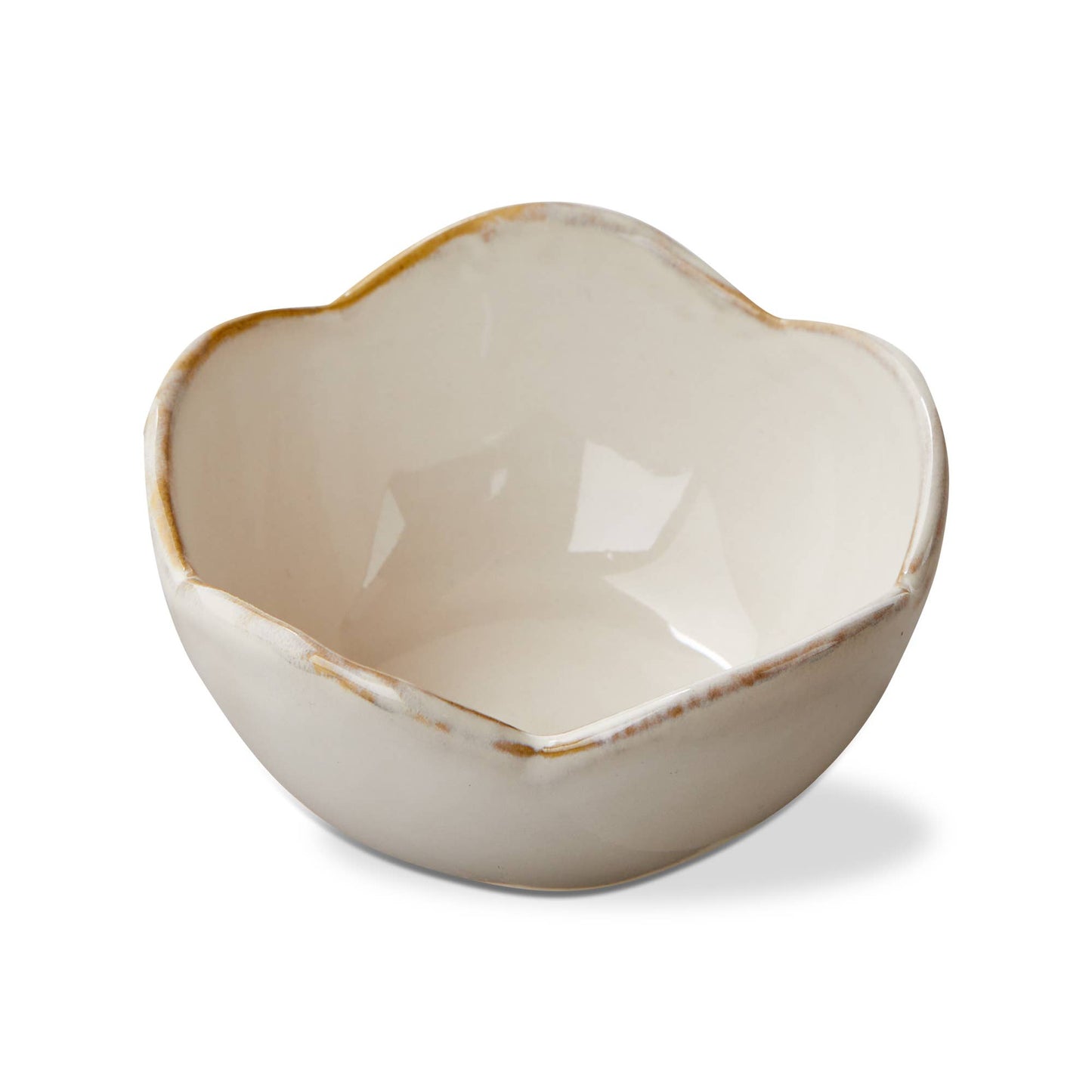 Petal Dip Bowl Small White Stoneware Everyday - Serveware