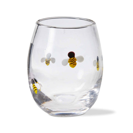 Bee Stemless Wine Glass Multi Spring -