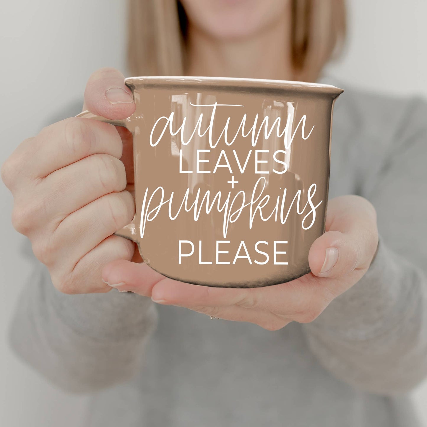Comfy Cozy Fall Coffee Mugs, Neutral Autumn Drinkware Modern -
