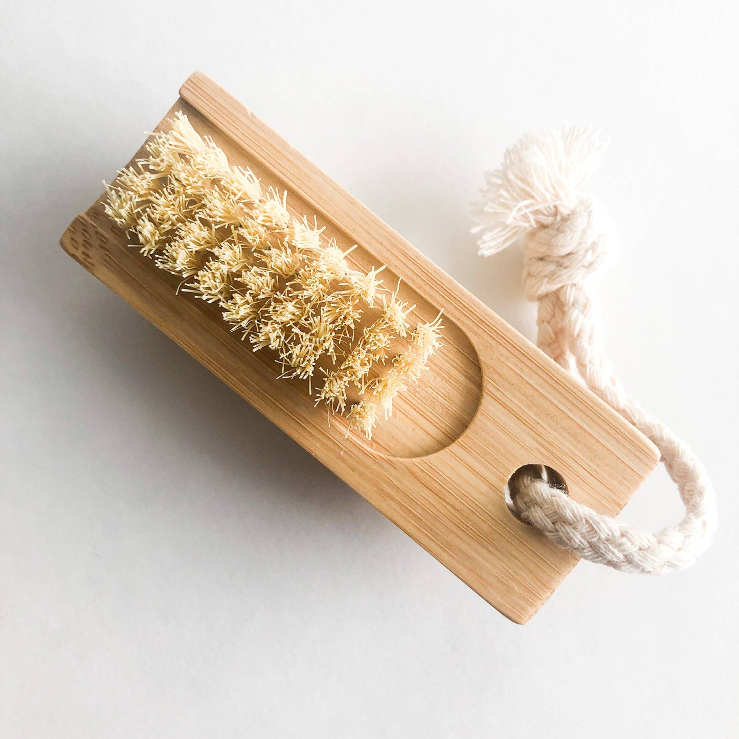 Double Sided Bamboo Nail Brush - Natural Sisal Bristles -