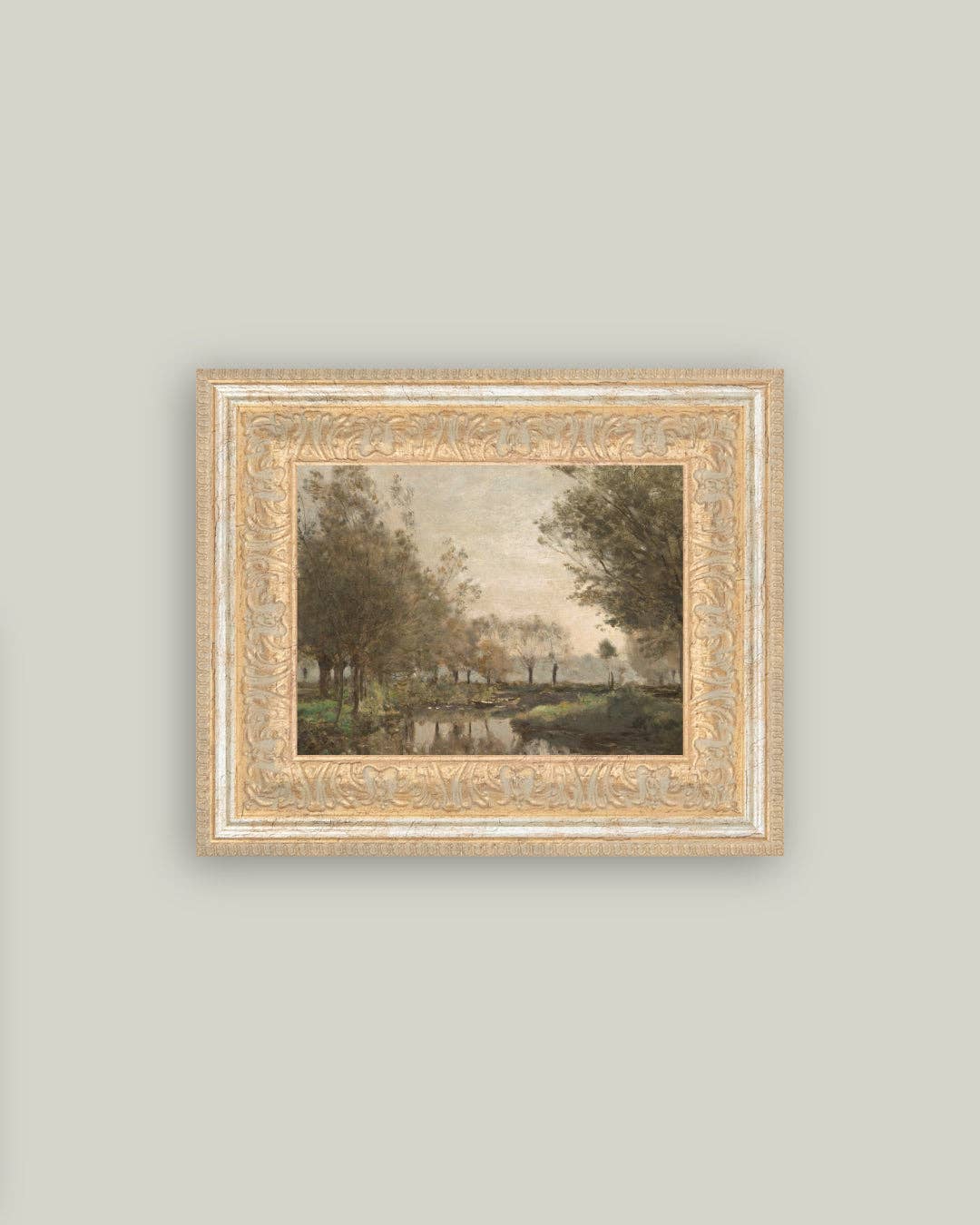 The Creek Framed Antique Art -