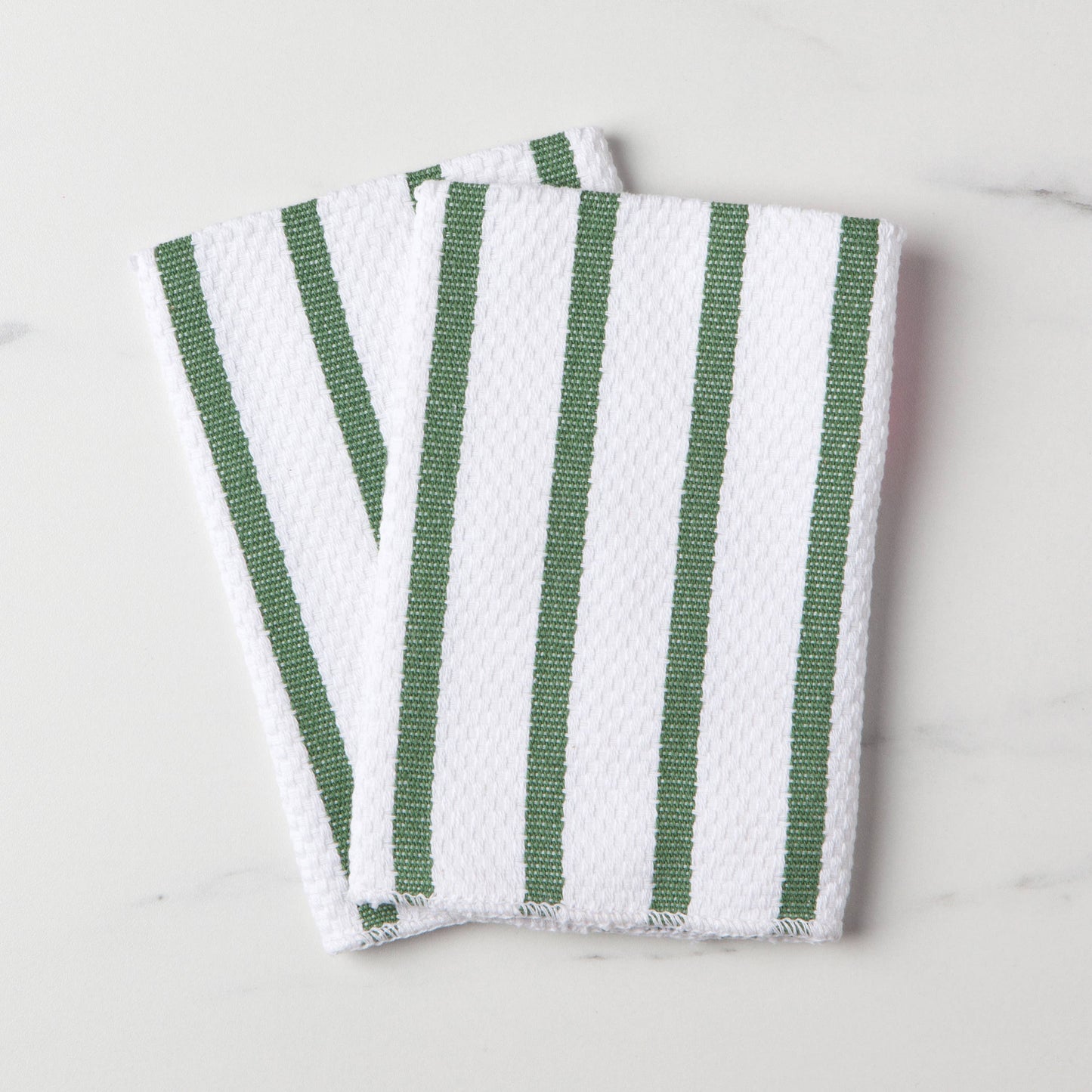 Basketweave Elm Green Dishcloths Set of 2 -