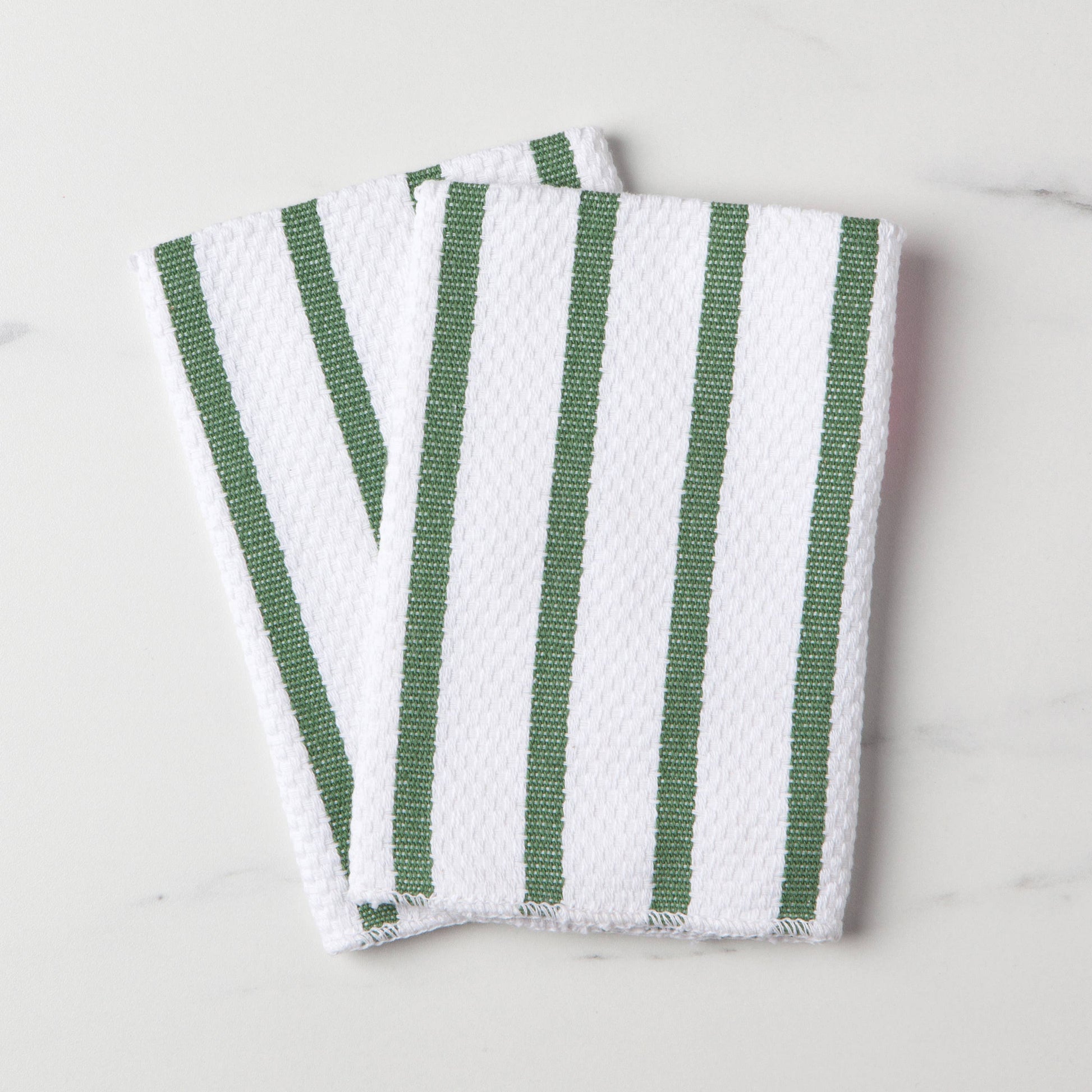 Basketweave Elm Green Dishcloths Set of 2 -