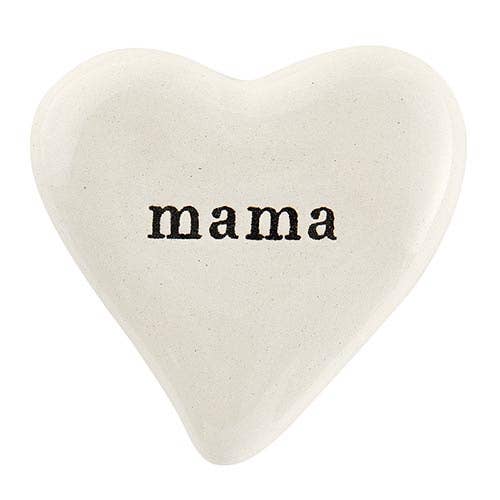 Ceramic Heart Ornament Mama Handcrafted Home Decor Filler For Platters