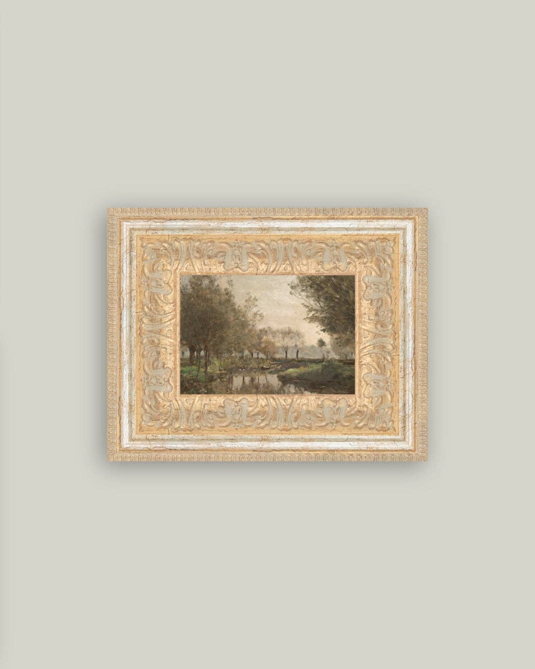 The Creek Framed Antique Art -