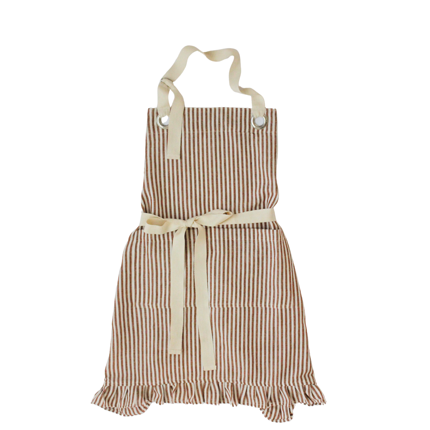 Ruffle Pin Stripe Apron -