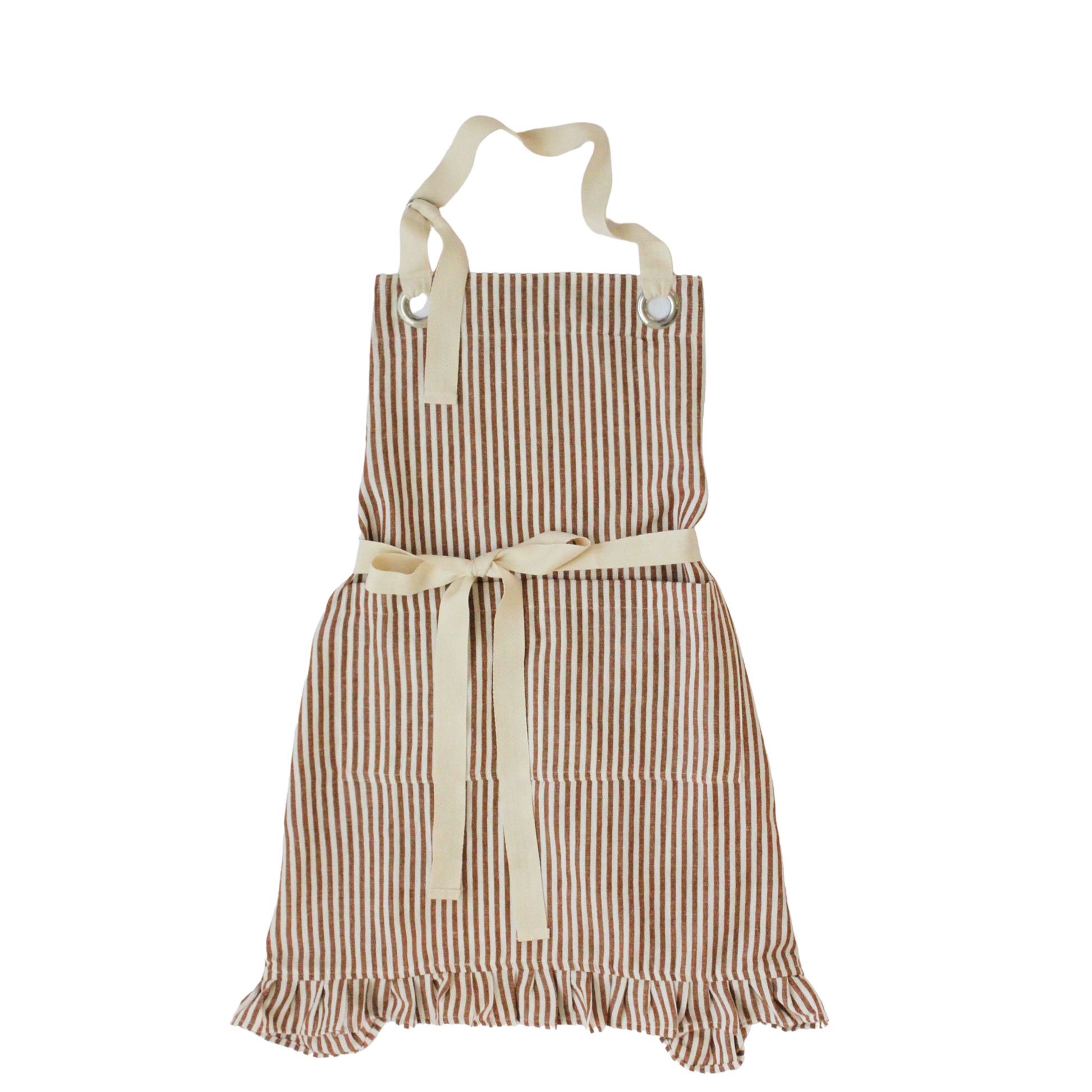 Ruffle Pin Stripe Apron -