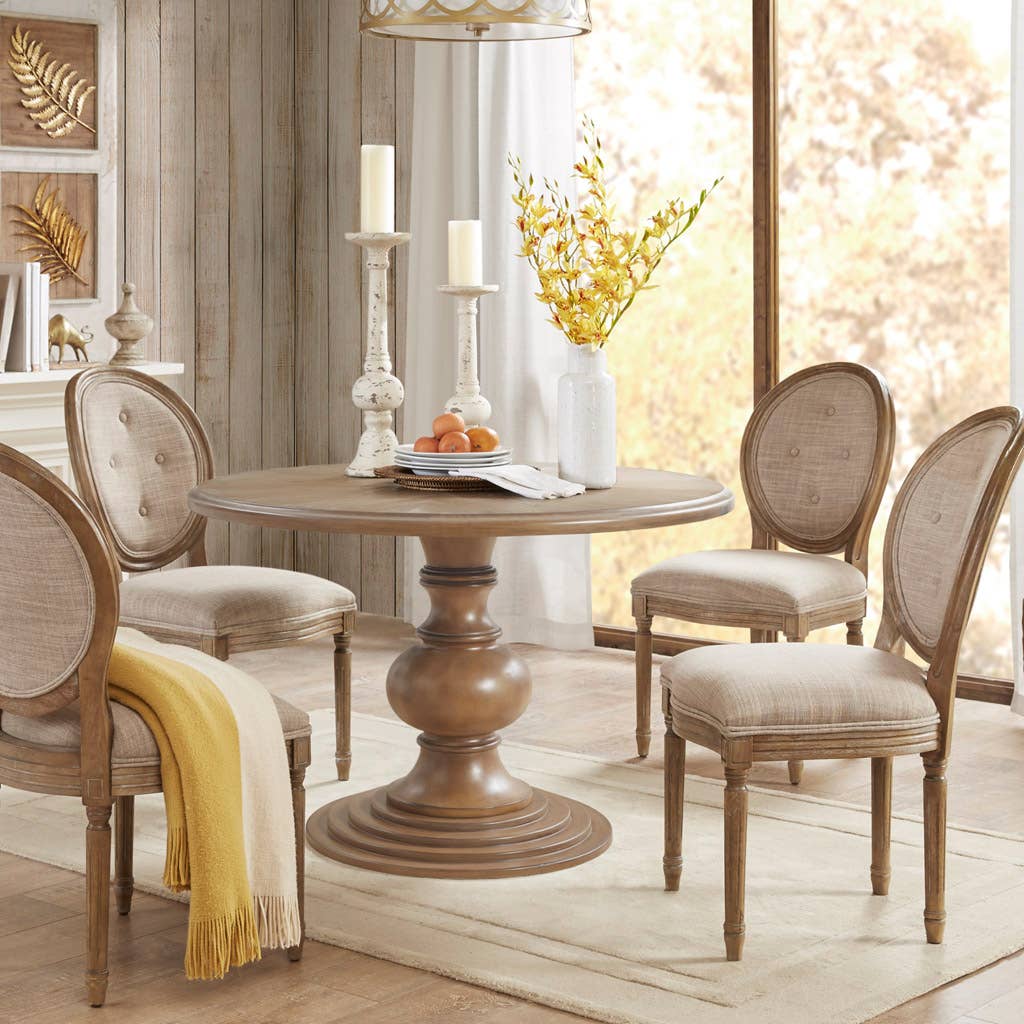 Farmhouse 46" Round Pedestal Dining Table * -