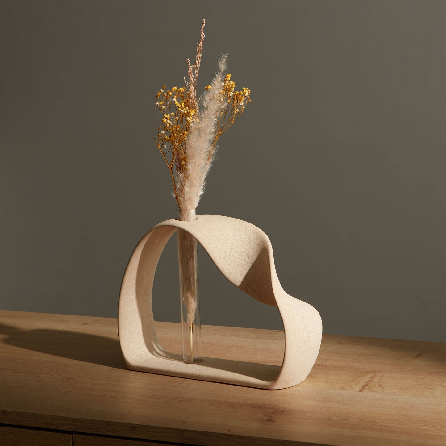 Ring Vase for Stem Flowers or Pampas Grass -