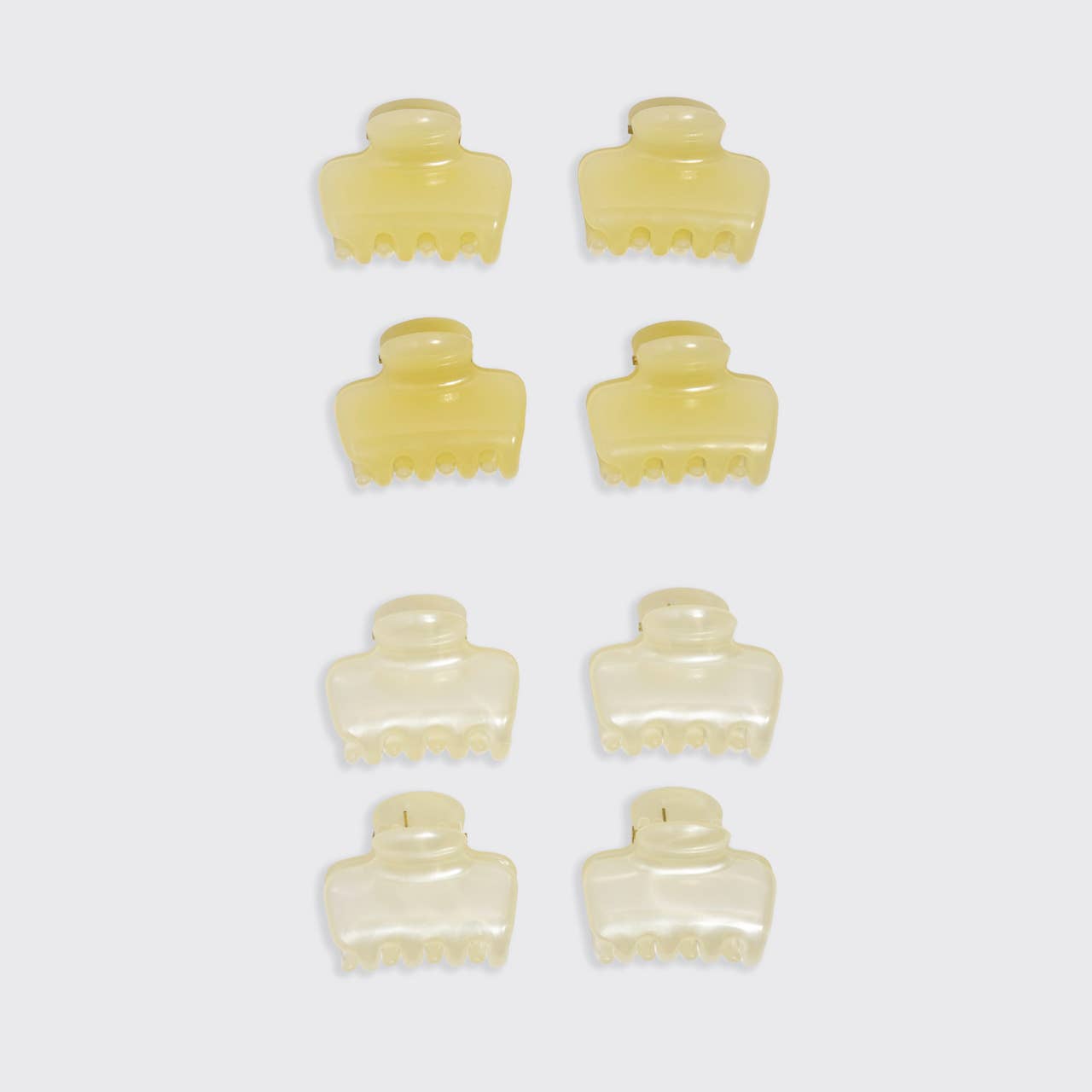 Mini Jelly Cloud Clips 8pc Set - Pearlized Cream & Butter Yellow -