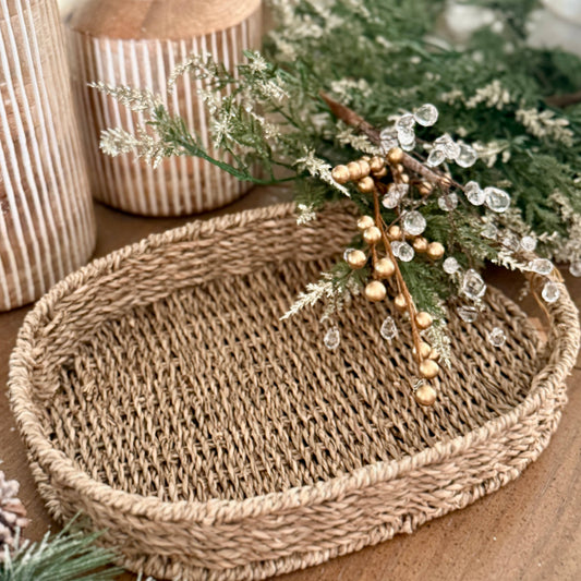 WG-1011 - Large Oval Seagrass Tray - Decorative Trays