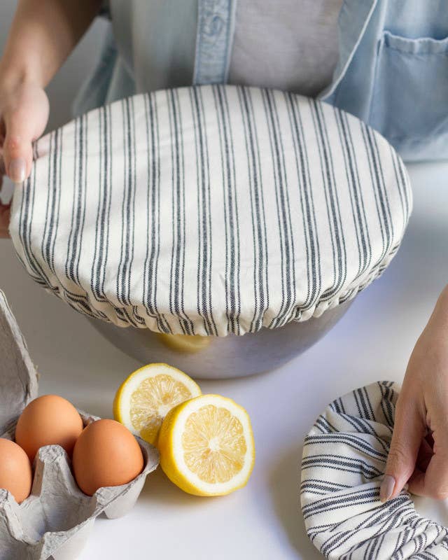 Ticking Stripe Bowl Covers Set of 2 -