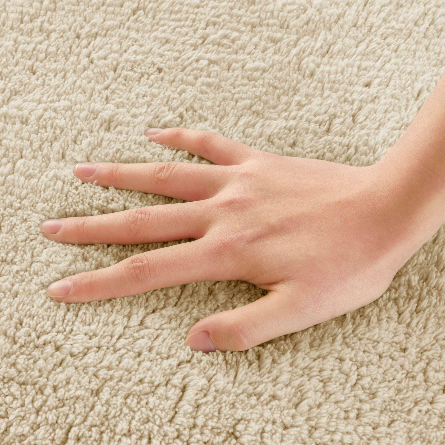 100% Cotton Tufted 3000 GSM Reversible Bath Rug, Natural -