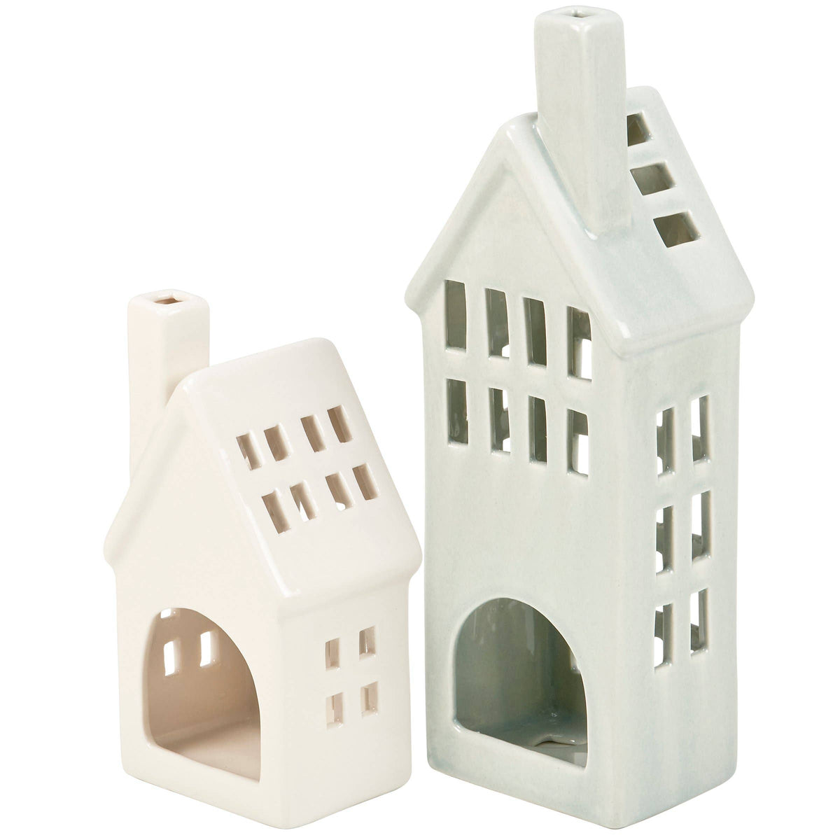 Village House Candle Holder Set -